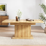 Extendable Dining Table Rectangular L110/130xW70xH75 with Storage Space-Saving Iron Frame - Natural