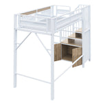 N623P298081K 90x200cm Loft-Style Metal Bed Black/White