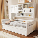 Wooden Sofa Bed 90x200cm with Hydraulic Storage in White