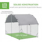Chicken Coop Free-Range Enclosure, UV-Resistant Cover, Steel Silver