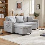Sleeper Sofa L-Shaped Chaise Longue Reversible Storage with Pocket