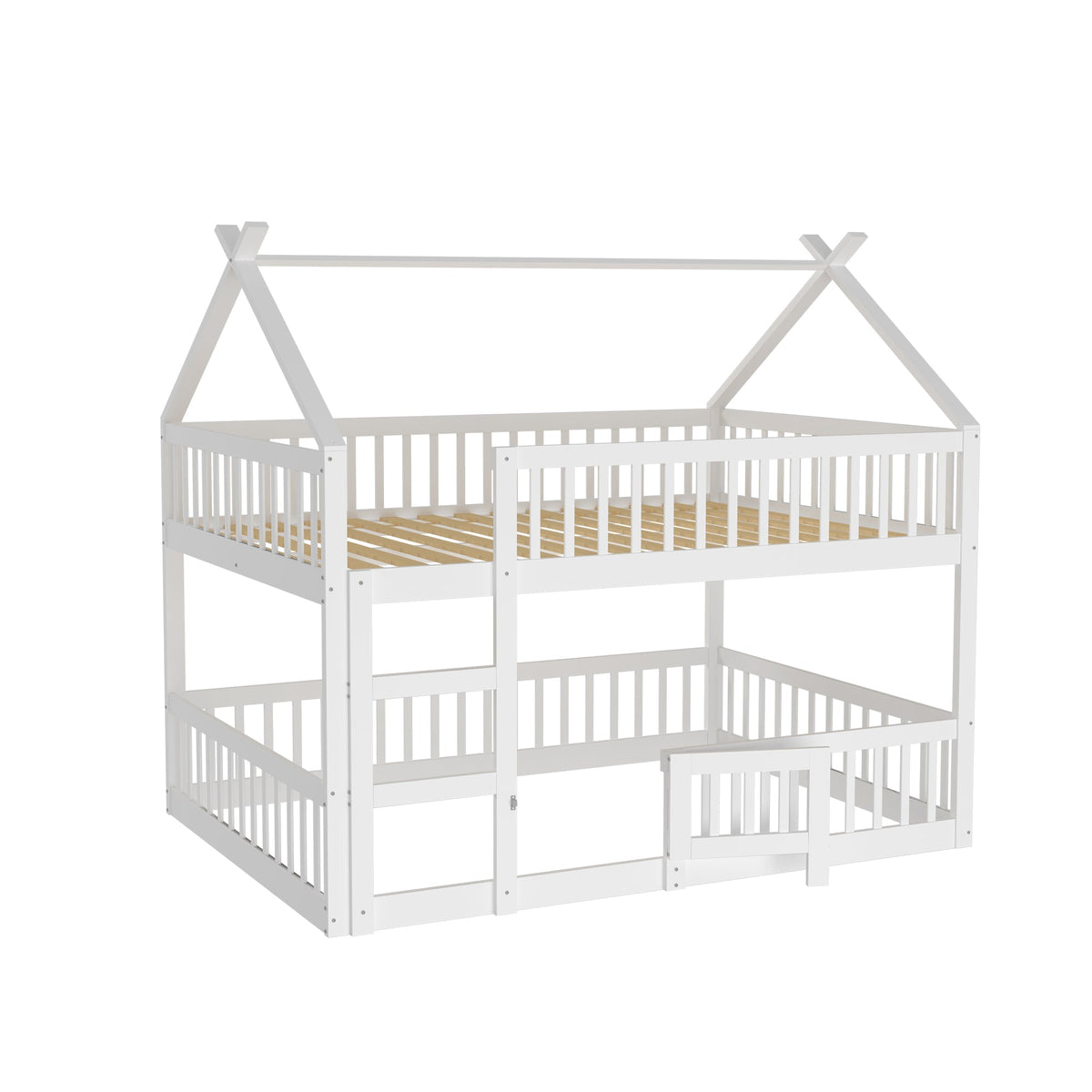 Children's Bunk Bed, 140x200, Stairs, Loft Design, Solid Wood, White