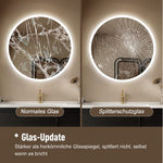 Round LED Bathroom Mirror 80 cm - Anti-Fog Dimmable HD Silver Glass
