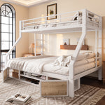 Children's Bunk Bed with Storage & Shoe Cabinet, White