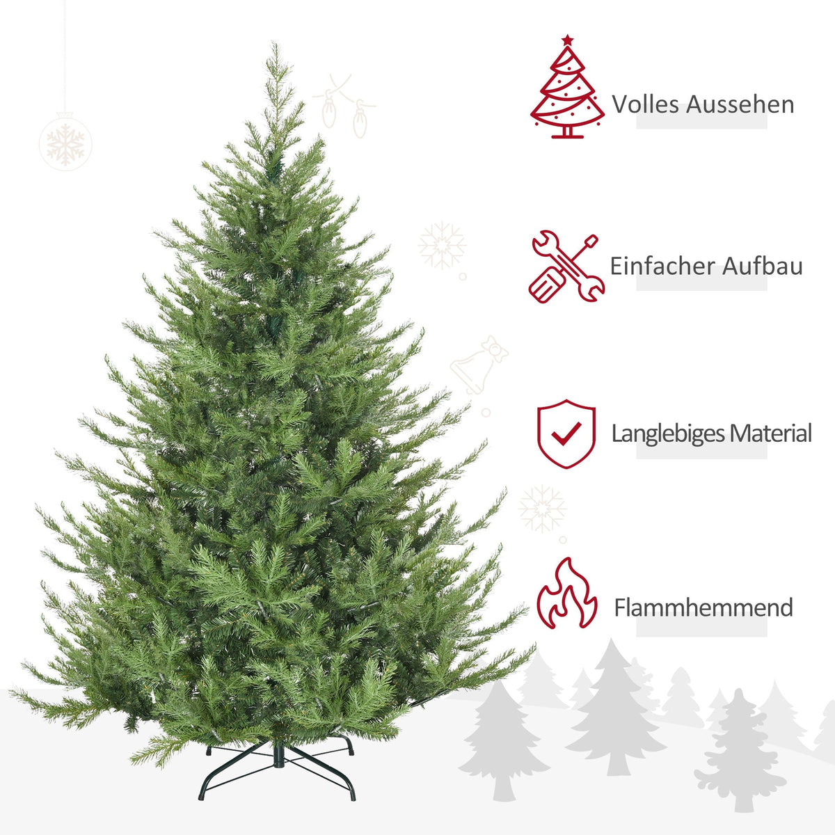 Christmas Tree, Artificial, 180 cm, 1942 Tips, Green