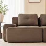 Cloud Modular Sofa U-Shaped Ottoman 2-Seater Deep Seat - Corduroy Brown