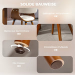 Dining Chair, Upholstered Armchair with Wooden Legs, Beige