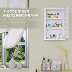 kleankin Medicine Cabinet, 3 Layers, Lockable, Steel, White