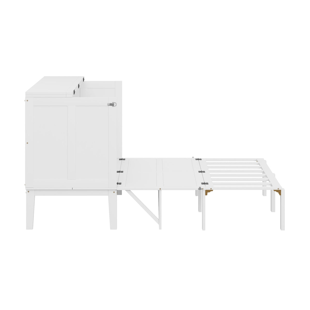 Wall Bed, 140x200 cm, Slatted Frame, White