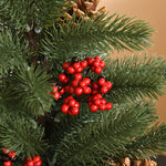Artificial Christmas Tree 50cm, 55 Branches with Berries & Cones, PE & Cement