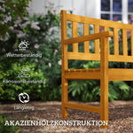 2-seater Garden Bench, Weatherproof Folding Table, 320 kg, Teak Wood