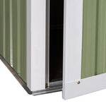 Garden Shed with Door Outdoor Steel Green