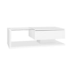 Coffee table, high-gloss white
 Side table, coffee table, with glass and LED effect
