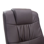 Massage Chair with Footstool Swivel Electric Recliner Remote Control, Faux Leather Brown