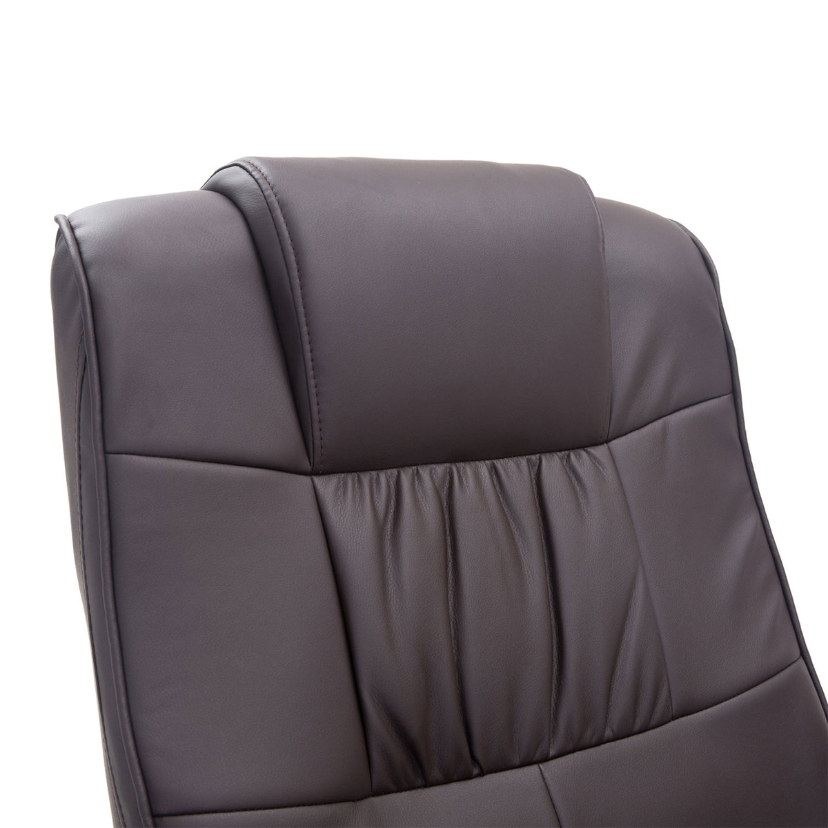 Massage Chair with Footstool Swivel Electric Recliner Remote Control, Faux Leather Brown
