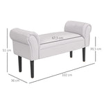 Upholstered Bench 102x36x51 cm Bedroom Hallway - Sailcloth Grey
