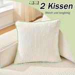Modular L-shaped Corner Sofa 2-Seater Chaise Longue Corduroy Beige