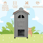 Cat House for Cat Bed or Litter Box, Fir Wood, Grey