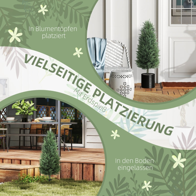 Artificial Cypress, Set of 2, 100 cm, Plastic