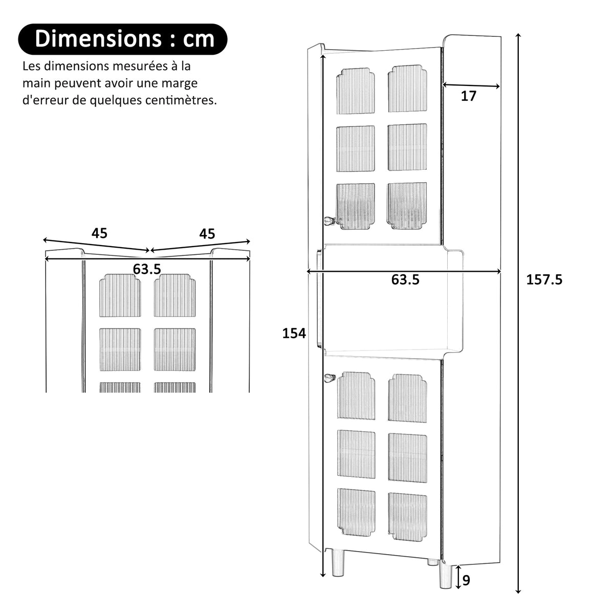 Corner Cabinet Multifunctional LED Storage - Black Lacquer Finish