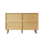 Chest of drawers with 6 drawers, metal handles, wood
