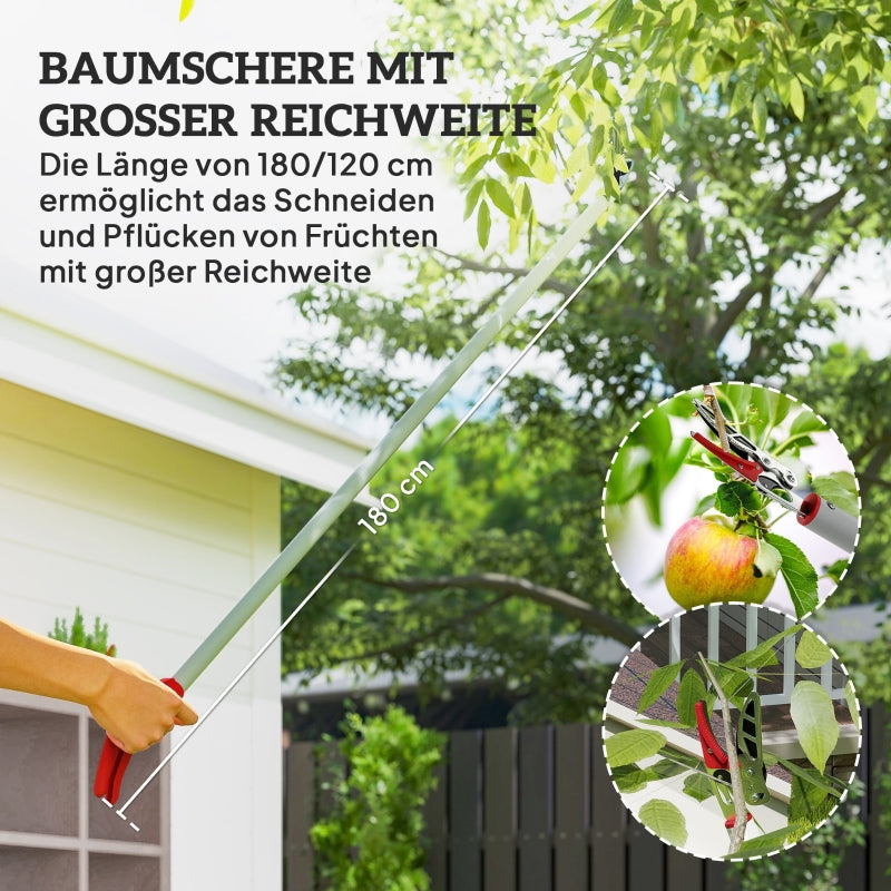 Tree Shears, 1.8m Pruning with Locking Device, Aluminum Handle