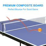Table Tennis Table, Foldable Portable 137.2cm/4.5FT, Ping Pong Set