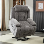 Electric Massage Chair with Lifting Function, Heating, and 8-Point Massage, Grey Fabric