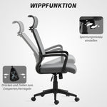 Office Chair, Ergonomic Swivel, Dark Grey Faux Wool