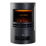 LED Electric Fireplace, Wall/Freestanding with Flame Effect, 900/2000W, Black