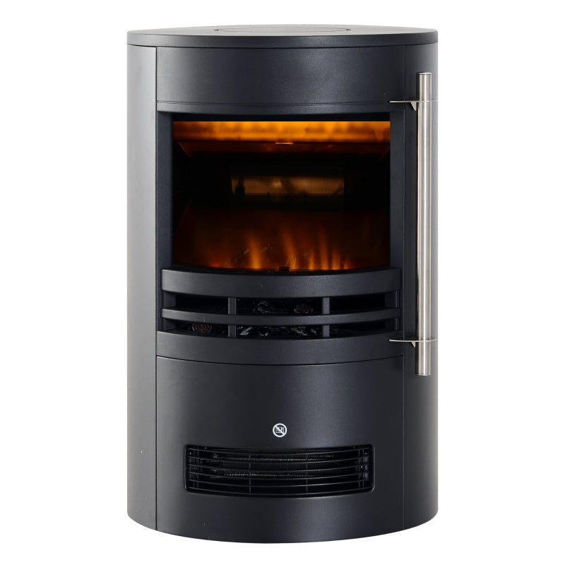 LED Electric Fireplace, Wall/Freestanding with Flame Effect, 900/2000W, Black