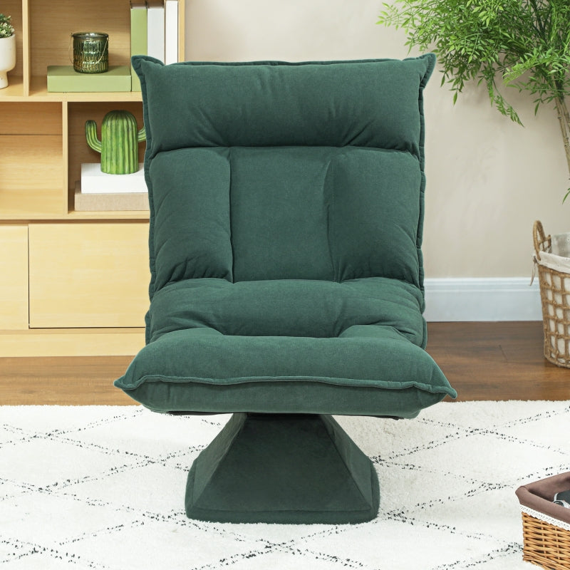 Floor Chair, 360° Rotatable, 5-Way Adjustable, Foldable, Green