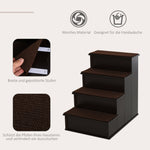 Pet Stairs, Dog/Cat Entry Aid, Carpeted MDF, Dark Brown