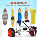 Aluminum Canoe Kayak Surf Trolley, Foldable with PU Wheels, 75 kg Capacity, 68x44.5x40 cm, Aluminum