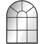 Wall Mirror Window Mirror, Decorative 70x50cm Hanging, Black Metal Frame