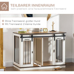 Dog Cage, 2 Room Option, Double Doors, White