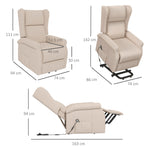 Electric Reclining Chair Lift Assistance up to 200kg, Cream