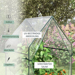 Foil Greenhouse, Double Doors Windproof 90x90x145cm, Transparent PE