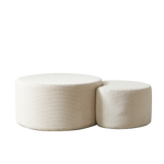 Coffee Table Set, 2-Piece Upholstered Round for Living Room, Foam