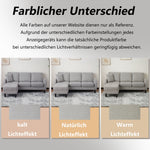 L-shaped Corner Sofa 3-Seater Chaise Longue Modular - Cotton-Linen