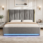 Padded Storage Bed 180x200cm with LED & USB, Velour
