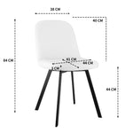 Dining Chair Set of 2 Soft Padded Metal Frame - Teddy Fleece