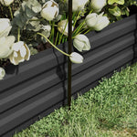 Raised Garden Bed, Steel, Bird Netting, 230x110x110cm, Dark Grey