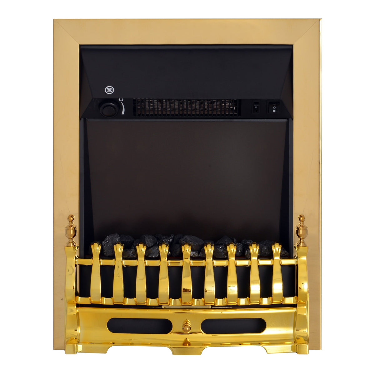 Electric Fireplace, Freestanding Flame Effect 1000/2000W, Gold