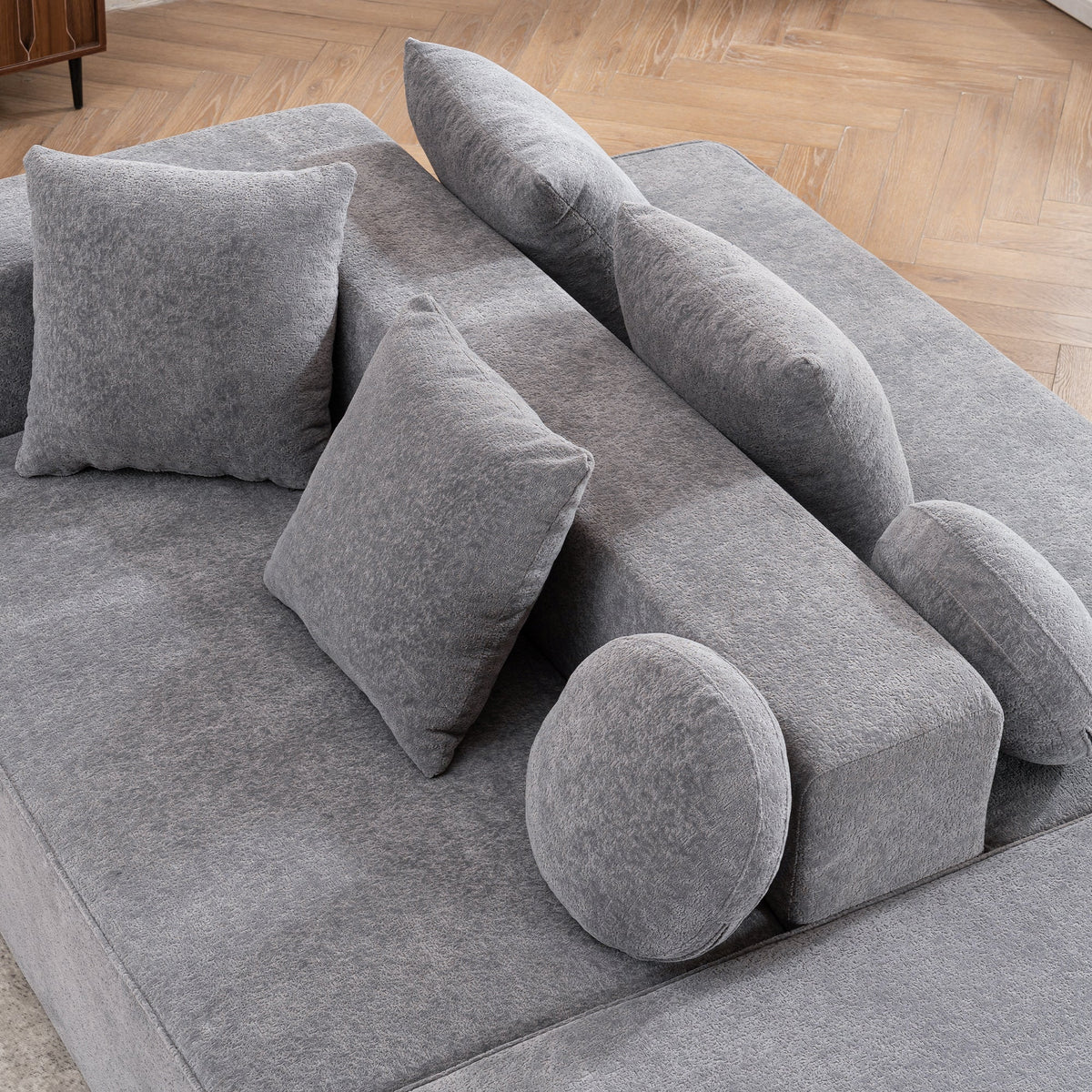 Modular Sofa Segmented Boneless No Assembly - Chenille Fabric