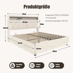Upholstered Bed 160x200cm LED Headboard Storage USB Gas Lift