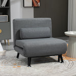 Sleeper Chair Folding Bed Adjustable Backrest, Dark Grey