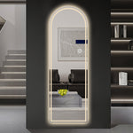 Arched Full-Length Mirror 165x50CM, LED Light, Dimmable 3-Color, Glass