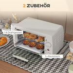 Mini Oven 10L 750W 230℃ Temp 60 Min Timer, Cream White