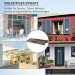 Front Door Canopy, Polycarbonate, Brown